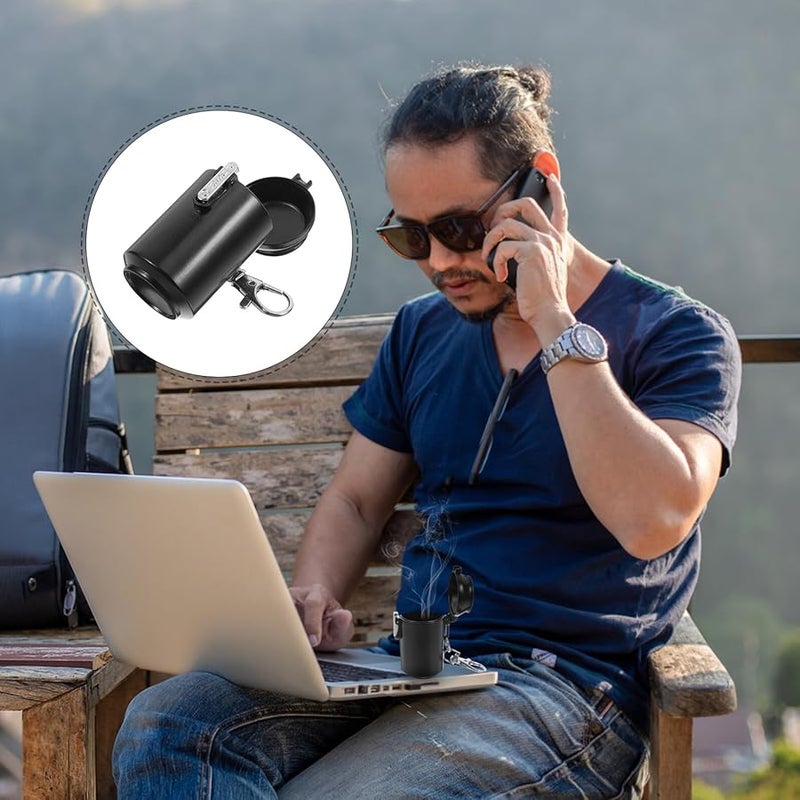 منفضة سجائر محمولة مقاومة للرياح بدون دخان مع غطاء للسفر الخارجي والمكتب المنزلي للتحكم في الروائح - Image 5