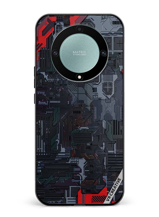 VR CREATIVE غطاء حماية لهاتف Honor X9b بتصميم تقني متعدد الألوان - Image 1