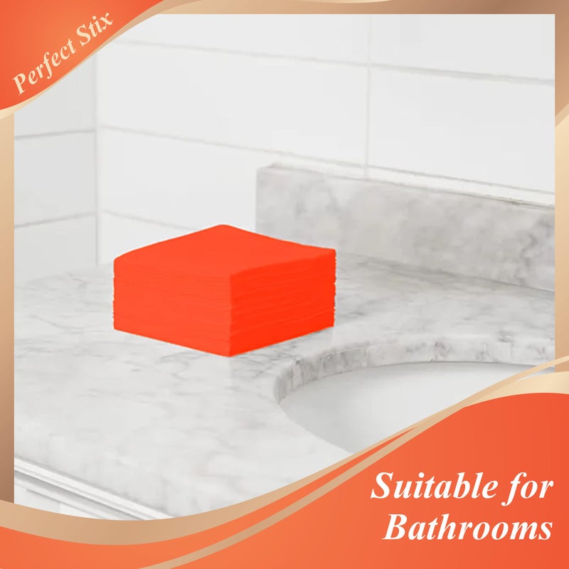 Perfect Stix 2 Ply Orange Beverage Napkins (Pack of 100ct) - Image 5