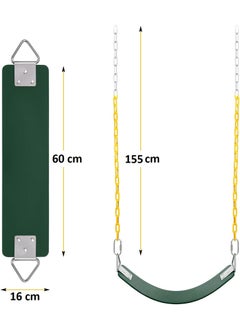 Funz Iron wall swing with swing seat and chains for outdoor activities green color  - Image 4