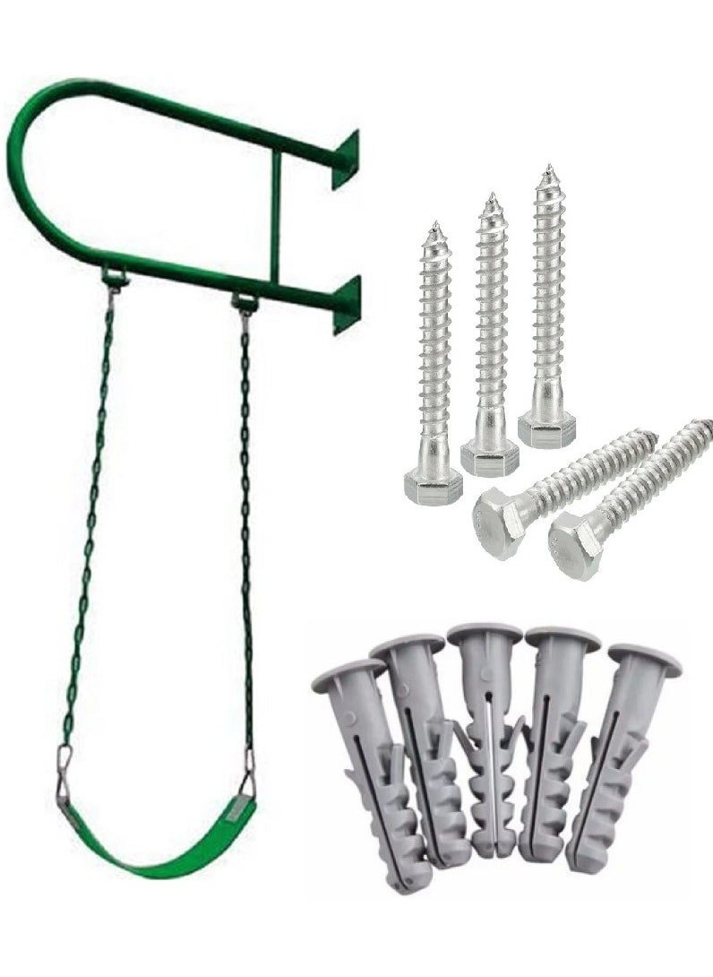 Iron wall swing with swing seat and chains for outdoor activities green color - pzsku/Z572DFBCDE589F0C35112Z/45/_/1708255731/b6d81dc4-89c2-4a75-97d0-1909892a96d5