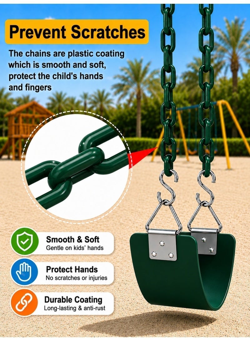 Funz Iron wall swing with swing seat and chains for outdoor activities green color - Image 4
