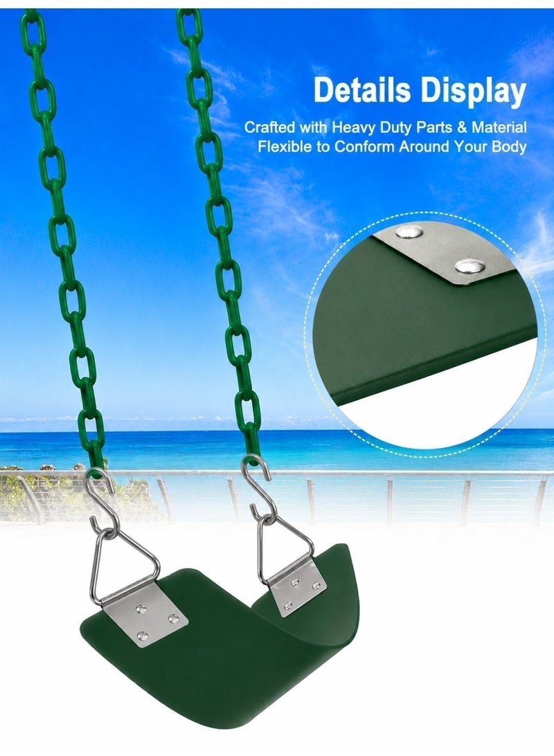Funz Iron wall swing with swing seat and chains for outdoor activities green color - Image 5