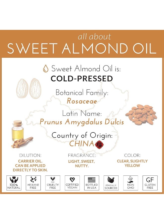 artnaturals زيت اللوز الحلو من آرت ناتشورالز - 100% طبيعي ونقي - زيت ناقل وعلاج غير مكرر من الدرجة العلاجية - Image 4