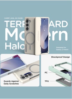 VRS Design Terra Guard Halo [MagSafe Compatible] Samsung Galaxy Z Fold 6 Case Cover (2024) with [Hinge Protection] - Cotton Blue  - Image 3
