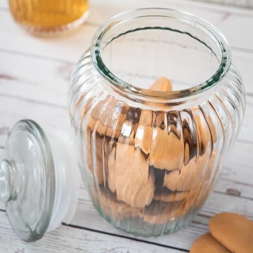 WRINGO 2000ML Airtight Clear Glass Storage Canister with Glass Lid Food Storage Container Jar with POP Sealing Lid for Kitchen Storage and Multipurpose Use (TR-2000ML, Set of 6) - Image 3