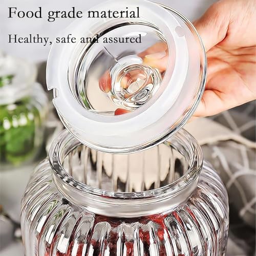 WRINGO 2000ML Airtight Clear Glass Storage Canister with Glass Lid Food Storage Container Jar with POP Sealing Lid for Kitchen Storage and Multipurpose Use (TR-2000ML, Set of 6) - Image 4