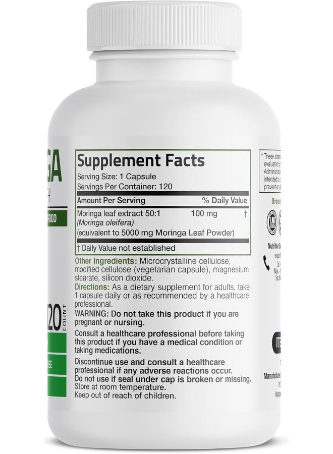 Bronson Moringa 5000 mg Extra High Potency Energizing Superfood Antioxidant, 120 Vegetarian Capsules - Image 2