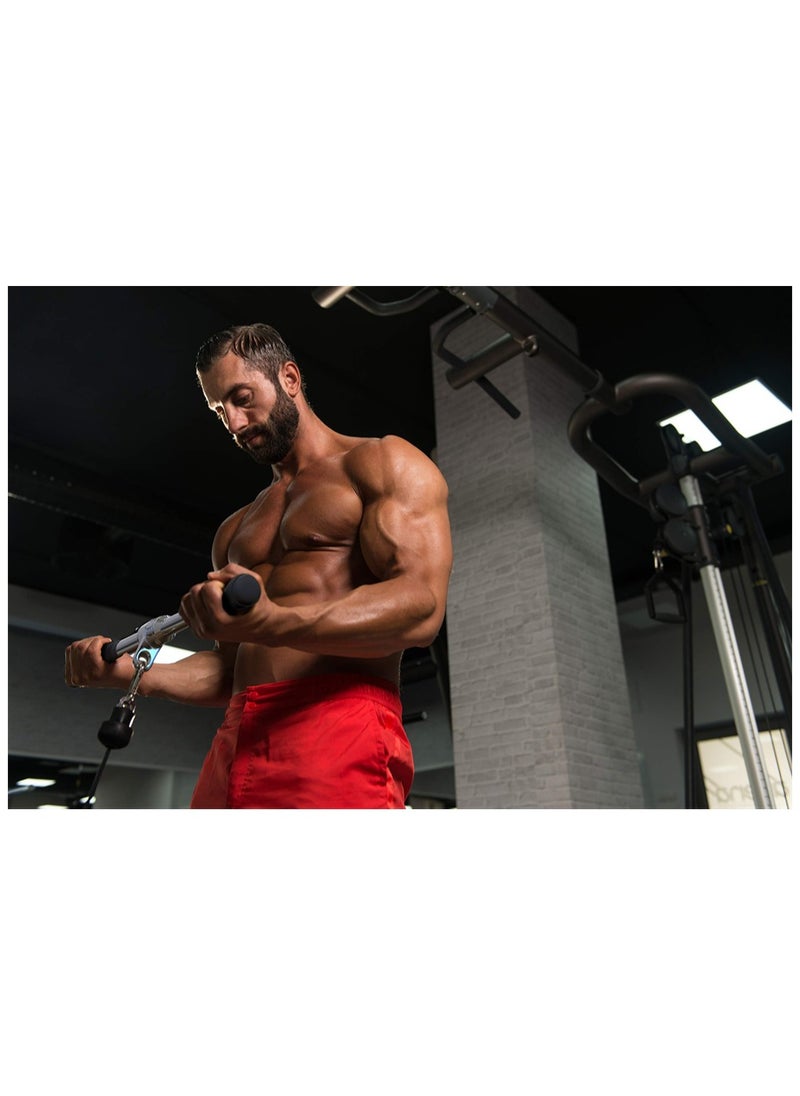 Heavy Duty Straight Bar Cable Attachment for Home Gym Strength Training with Non-Slip Handles Fit Fitness Equipment