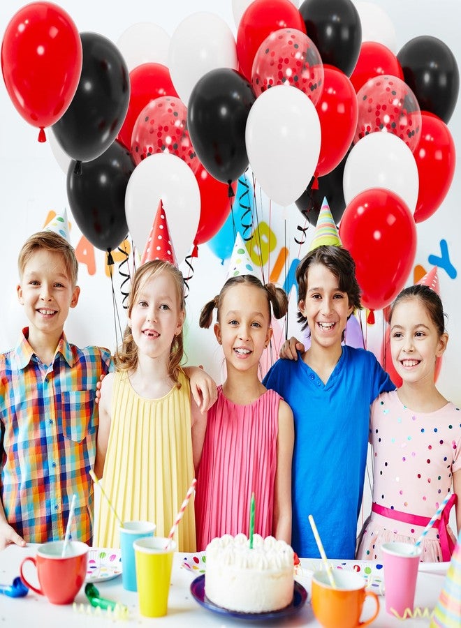 OWPFJG 100 بالون أحمر، بالون لاتكس أحمر عالي الجودة مقاس 12 بوصة مناسب للحفلات، أعياد الميلاد، الذكرى السنوية، الكريسماس، حفلات سباق السيارات، وحفلات الكازينو (شريط بطول 66 قدمًا) - Image 5