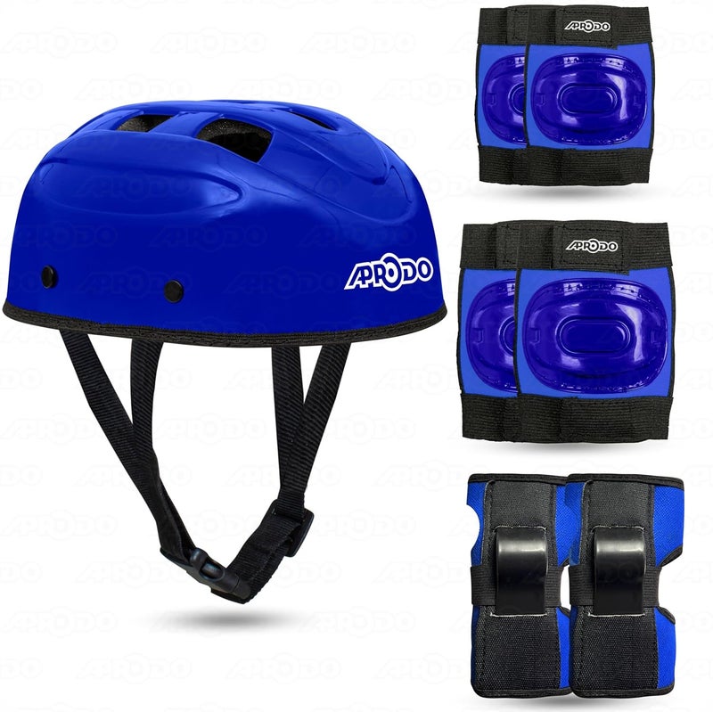 Aprodo Kids Protective Set Guard for Skating, Cycling & Skateboarding, (Suitable for Age Group 5 to 12 Years Old) (Blue) - Image 1