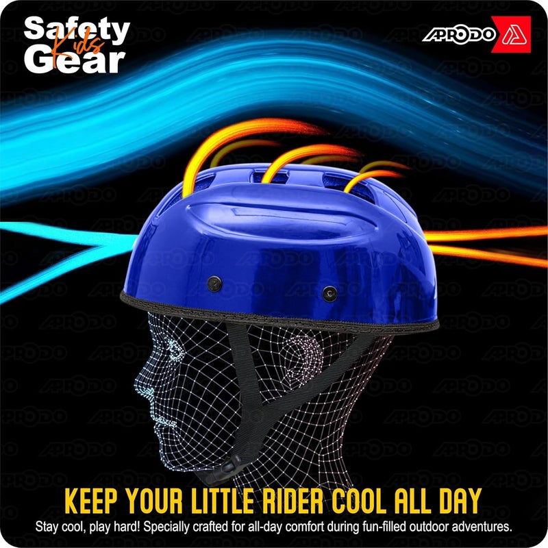 Aprodo Kids Protective Set Guard for Skating, Cycling & Skateboarding, (Suitable for Age Group 5 to 12 Years Old) (Blue) - Image 2