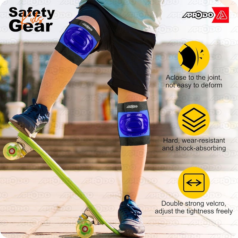 Aprodo Kids Protective Set Guard for Skating, Cycling & Skateboarding, (Suitable for Age Group 5 to 12 Years Old) (Blue) - Image 4