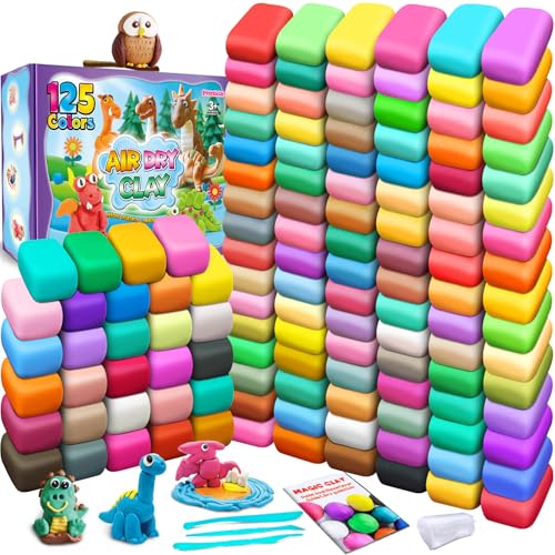 ESSENSON Air Dry Clay 125 Colors Modeling Clay for Kids DIY Molding Magic Clay Gift for Kids - Image 1