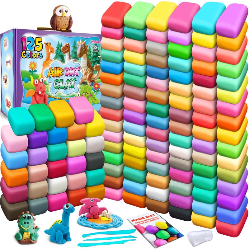 ESSENSON Air Dry Clay 125 Colors Modeling Clay for Kids DIY Molding Magic Clay Gift for Kids - Image 2