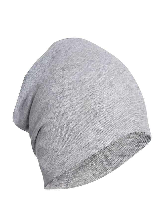 PrimeBox Cotton Long Beanie for Men Women Headwear Slouchy Skull Cover Cap Fashion Accessories Topa Pack of 2pcs Black Grey Color Beanie - Image 5