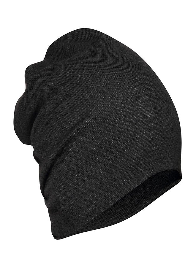 PrimeBox Cotton Long Beanie for Men Women Headwear Slouchy Skull Cover Cap Fashion Accessories Topa Pack of 2pcs Black Grey Color Beanie - Image 3