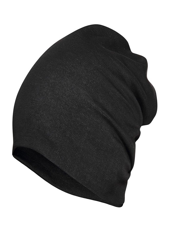 PrimeBox Cotton Long Beanie for Men Women Headwear Slouchy Skull Cover Cap Fashion Accessories Topa Pack of 2pcs Black Grey Color Beanie - Image 2
