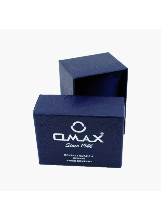 Omax Men's Silver Analog Watch with Black Strap - Image 4