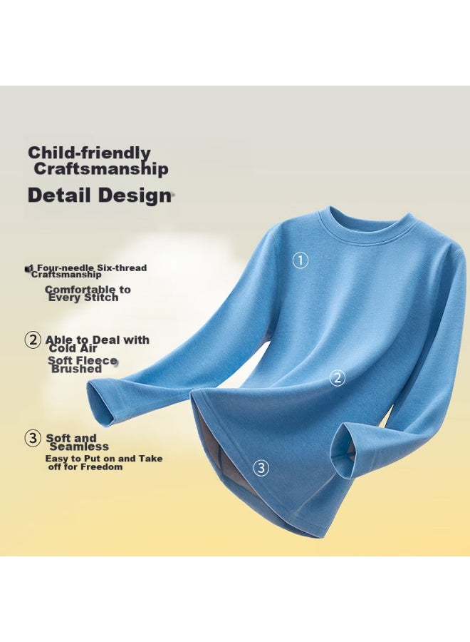 Bejirog [wool Silk] Children's Thermal Underwear Set, Autumn And Winter, For Older Boys, Fleece-lined Thickened Baby Autumn Clothes And Pants - Image 5