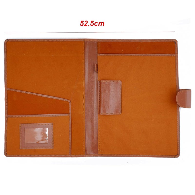 Asraw Professional PU Leather Multipurpose Magnetic Button Lock Conference File Folder Certificate Organiser for Meetings, Conferences, Seminars, Presentations, Interview Portfolio (Dark Brown) - Image 2