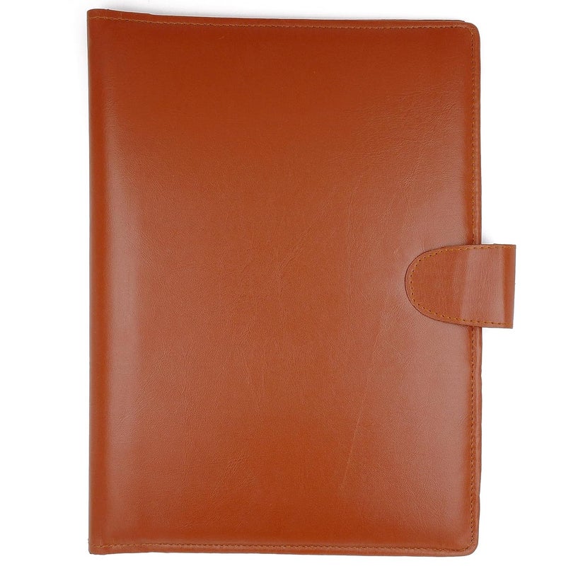 Asraw Professional PU Leather Multipurpose Magnetic Button Lock Conference File Folder Certificate Organiser for Meetings, Conferences, Seminars, Presentations, Interview Portfolio (Dark Brown) - Image 1