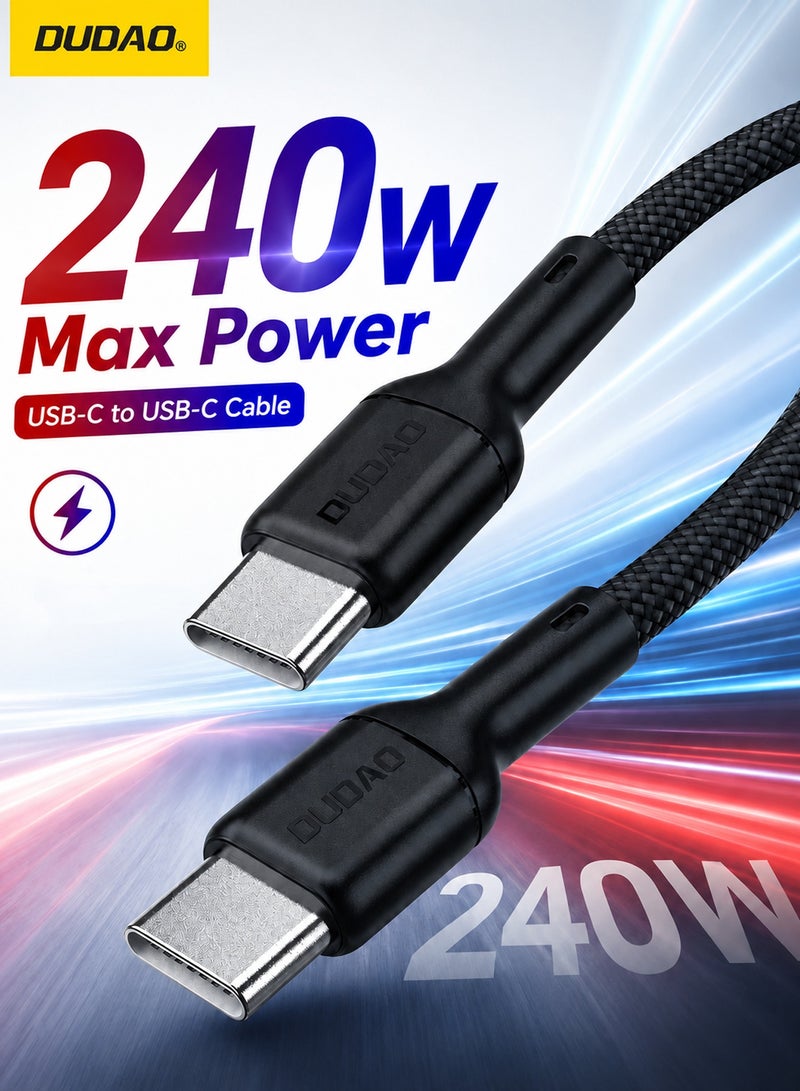 دوداو كابل USB C بقدرة 240 واط 1.2 متر، كابل شحن سريع من نوع C، كابل نقل بيانات شحن فائق السرعة، شريحة ذكية، مناسب لـ iPhone 16 و 15 Series و MacBook Pro Air M3 M2 M1 و iPad Pro و Dell XPS و Galaxy S24 S23 Ultra و Xiaomi و Huawei و Lenovo و Asus - Image 1