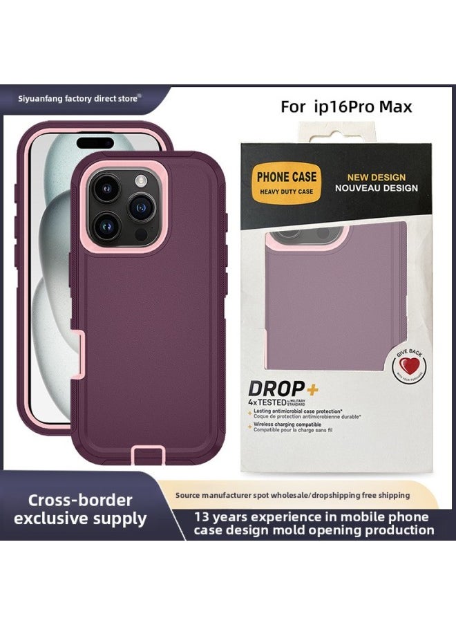 Generic - For Iphone 16promax Three-proof Mobile Phone Case Iph16plus Anti-drop Mobile Phone Case Hot Sale-Color:red Black-Applicable Model:For Iphone16Pro Single Chassis - Image 1