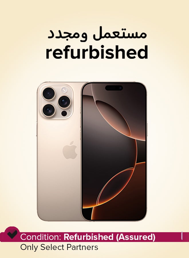 Apple Refurbished - iPhone 16 Pro Max 256GB Desert Titanium 5G With FaceTime - USA Version (e-SIM only) - Image 1