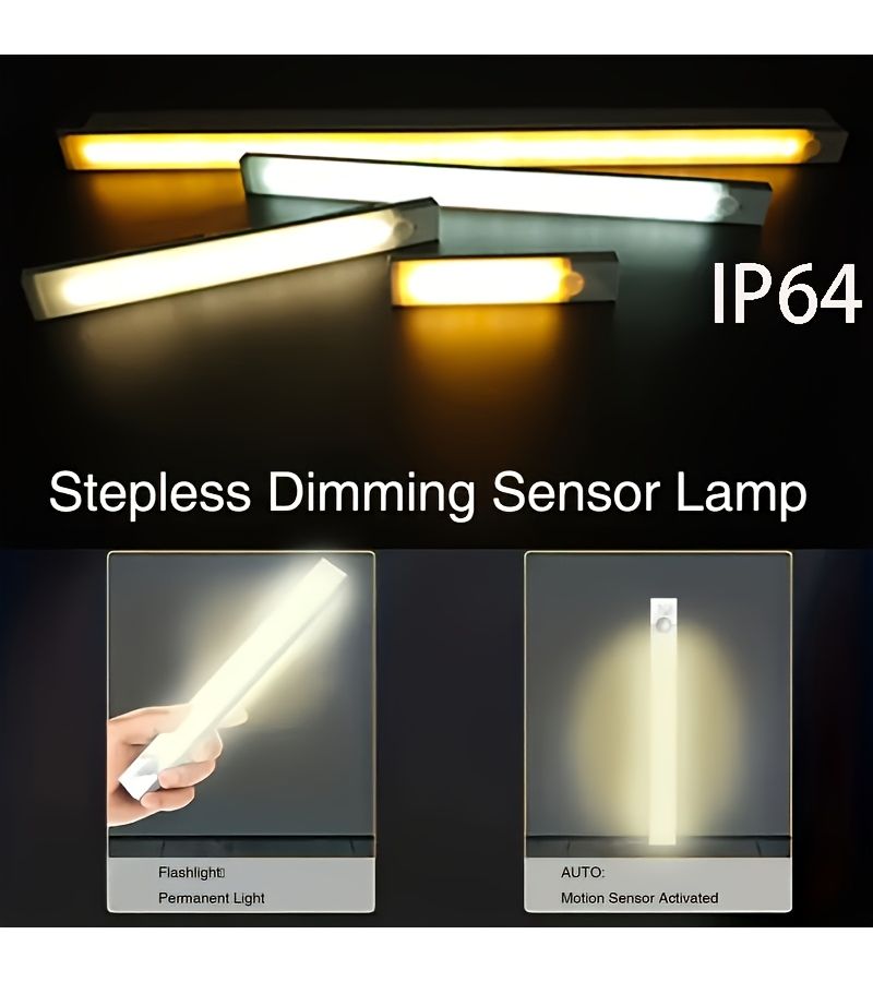 2025 New Magnetic Installation LED Light With Human Motion Sensor 19.69 Inch 2pcs Cold Light 3 Color Adjustable Mode Built In Lithium Battery 200 To 400mAh For Camper Vehicle Bedroom Living Room Cabinet Office - Image 4