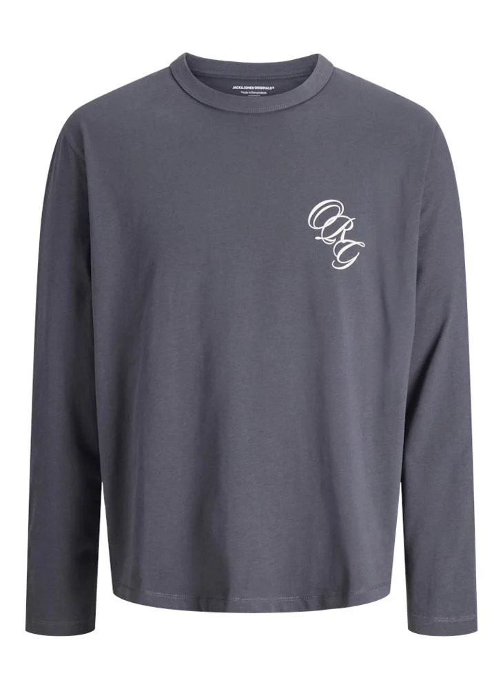 جاك اند جونز تيشيرت بياقة مستديرة بقصّة عادية بتصميم منسق