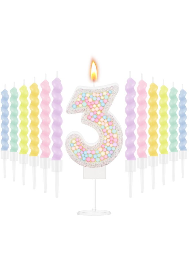 يُسلِّم مجموعة شموع عيد الميلاد، تحتوي على 12 شمعة حلزونية، مناسبة لتزيين كعكات الأولاد والبنات، وكعكات حفلات ذكرى الزواج (رقم 3). - Image 1