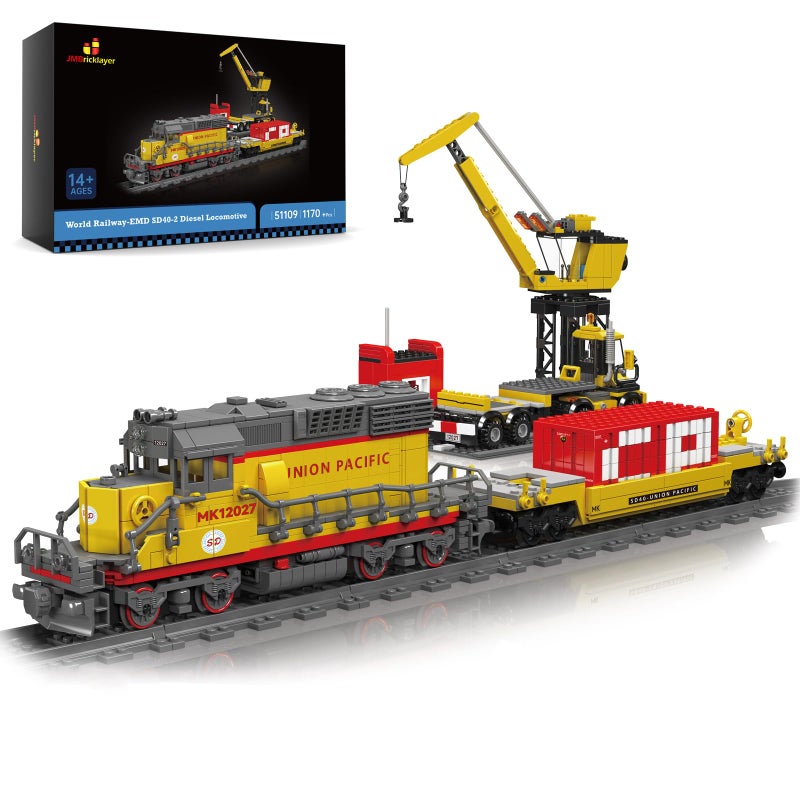 JMBricklayer Train Set 51109City Train Building Blocks Toy with Train Tracks EMD SD402 Diesel Locomotive STEM Train Model Kit for Kids and Adults Gifts for Boys Girls