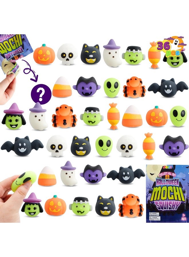JOYIN 36 Pcs Halloween Mochi Squishy Toy In Blind Bags With 12 Halloween Characters For Stress Relief, Halloween Mystery Toy Surprise Bag For Kids Halloween Party Favors, Halloween Goodie Fillers - Image 1