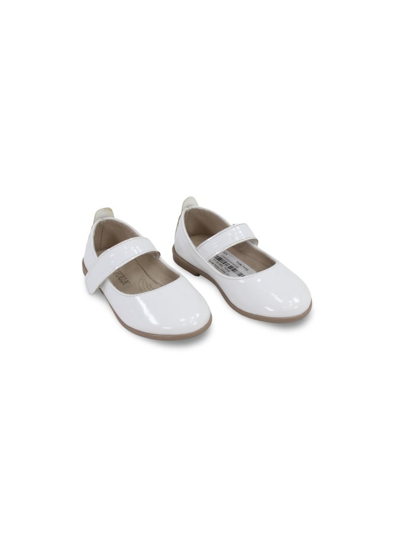 EASY Baby Girls Leather Ballerina – Shiny White - Image 3