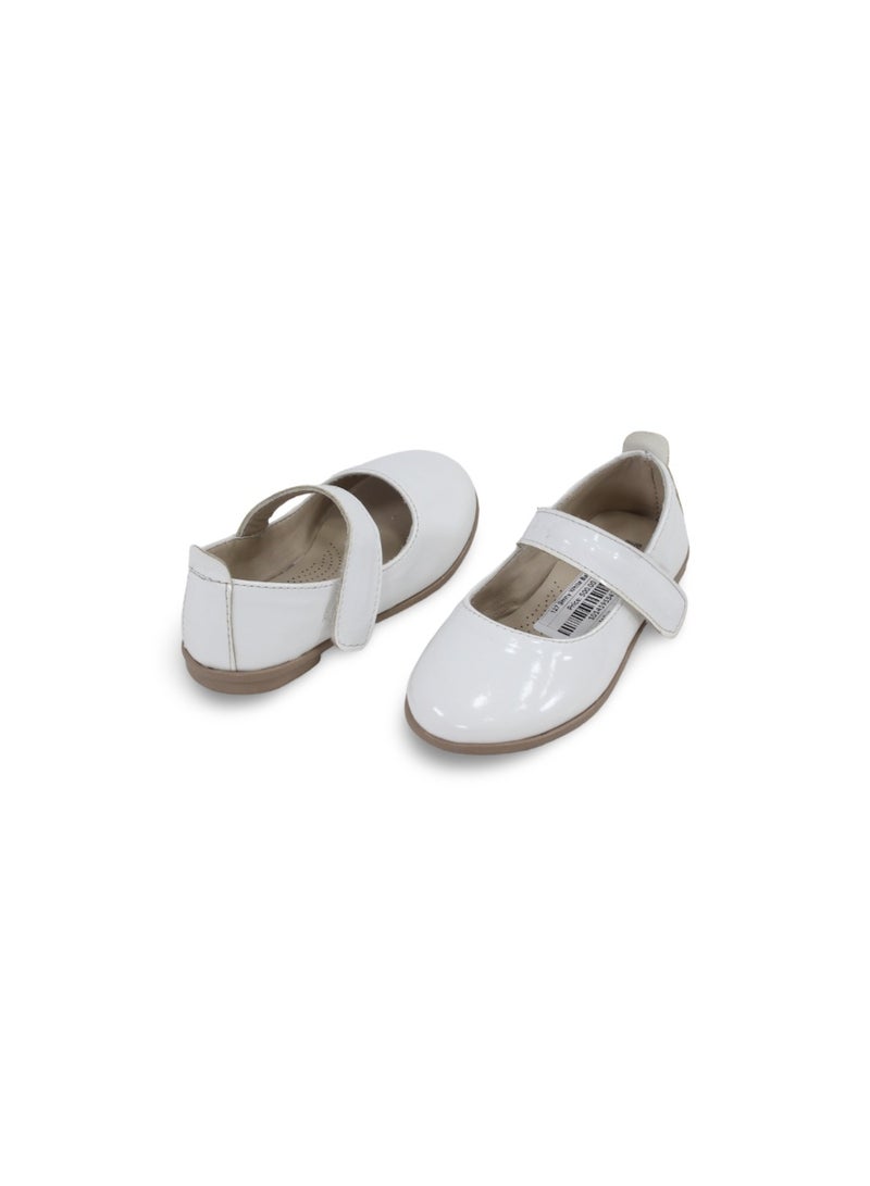 EASY Baby Girls Leather Ballerina – Shiny White - Image 2