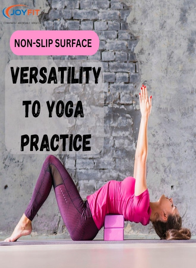 JoyFit Yoga Blocks Set of 2 with Yoga Belt | High-Density EVA Foam Yoga Bricks for Stretching, Balance & Support | Soft Non-Slip Surface (9×6×3 inch) - Image 5