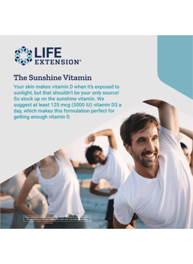 لايف إكستنشن فيتامين د3، 125 ميكروجرام (5000 وحدة دولية)، 60 كبسولة هلامية - Image 4