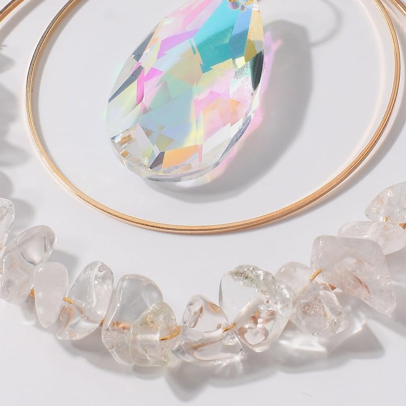 Cactopia Crystal Chips Round Suncatcher Prism Effect for Gifts, Window Hanging Ornament & Boho Garden Decor (Clear) - Image 5
