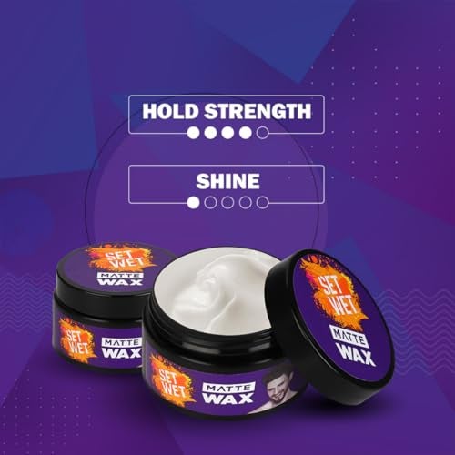 Set Wet Hair Wax For Men - Matte Wax, 60g | Matte Look, Strong Hold, Restylable Anytime, Easy Wash Off | No Paraben, No Sulphate, No Alcohol - Image 4