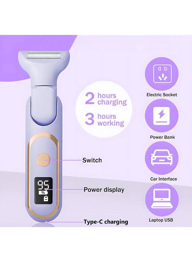 Generic Digital Display Type - C Rechargeable Multi - Function Women's Hair Remover, Electric Shaver for Armpits, Intimate Areas & Eyebrow Trimming, Full - Body Use  - Image 2
