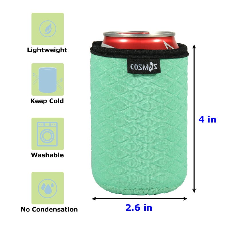 Cosmos 12 Oz Standard Can Sleeve Neoprene Regular Can Cooler Cover Non-Slip Insulated Bottle Cover Coolier Holder for Beer Beverage Drink Soda, 5 Pcs Insulator Can Holder (For 12 Oz Standard Can) - Image 4