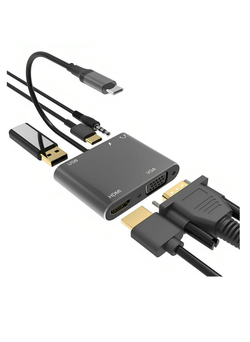 GO-DES Adapter GD-6822 Type C 5 in 1 Multiport Support 4K HD Display Quality - Image 1