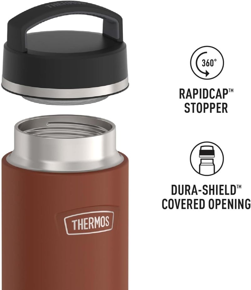 THERMOS ICON STAINLESS STEEL VACUUM INSULATED SADDLE BOTTLE 710ML - Image 3