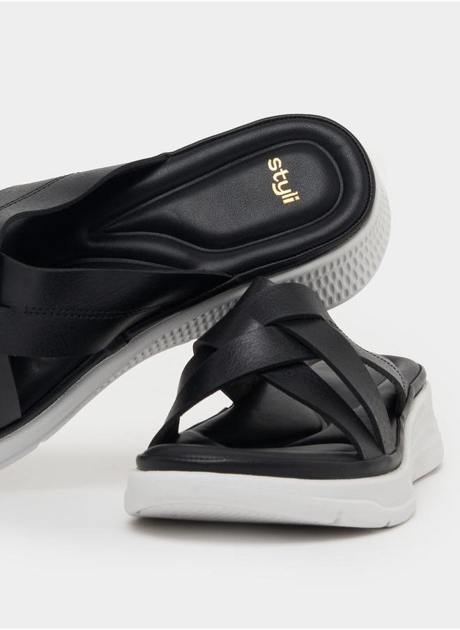 Styli Cross Strap Platform Sandals  - Image 3