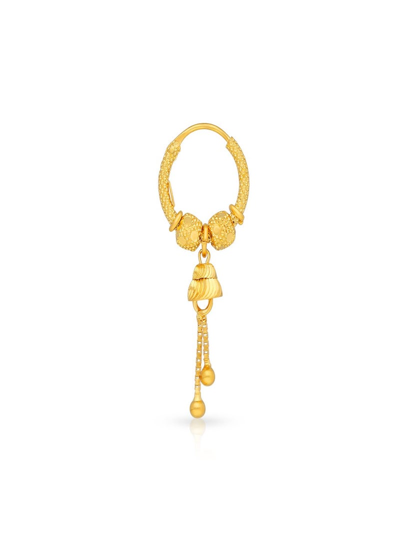 Malabar Gold and Diamonds أقراط هووب دائرية بتصميم بالي 22 قيراط 916 للنساء ERZNS43593 - Image 2