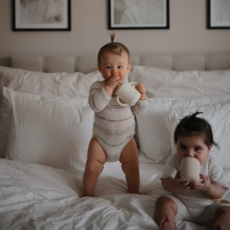 mushie 100% Silicone Training Cup & Straw for Toddlers | 6 Months+ (Whales) - Image 4