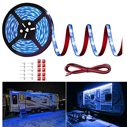 Vbakor RV Awning Led Lights, 20FT 12V Camper Awning Lights for Camper Motorhome Travel Trailer Concession Stands Food Trucks, Waterproof RV Exterior Awning Light Strip for Party BBQ - Image 1