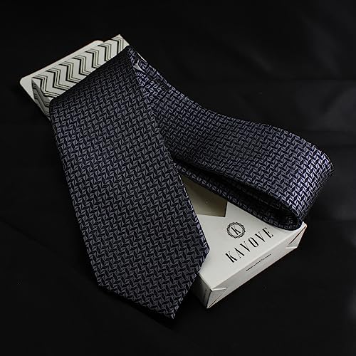 Kovove Kavove The Wonder Abstract silver Necktie For Men - Image 2