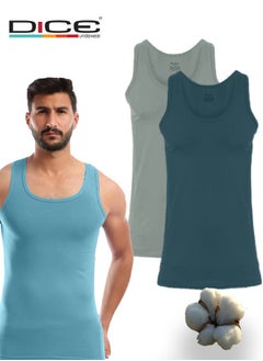 DICE A set of plain suspender undershirts in multiple colors, 3 pieces  - Image 1